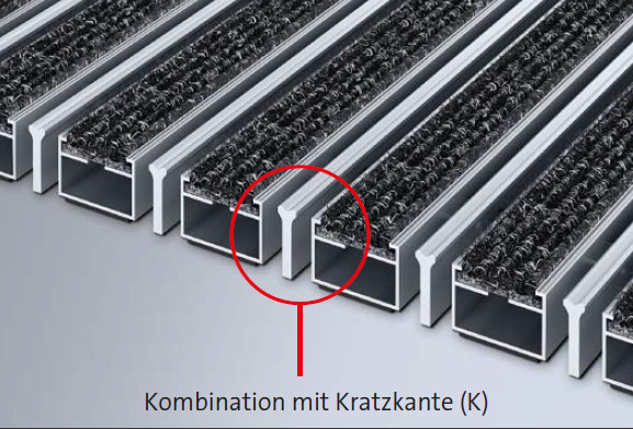 EMCO-Fußmatte 522 RK mit Winkelrahmen 100 x 100 cm